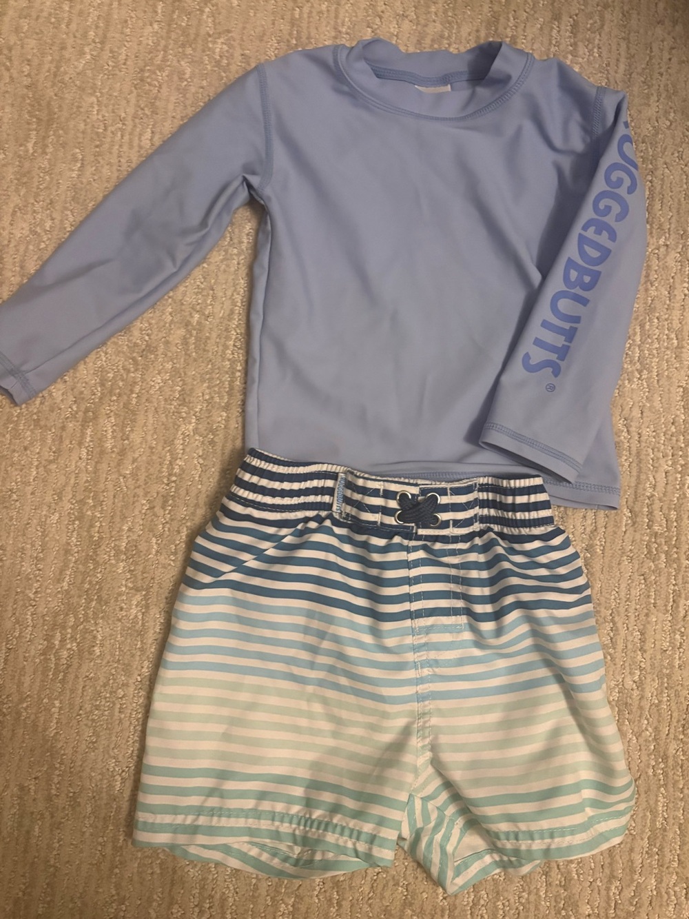Rugged Butts Toddler Kids Rash Guard + Swim Shorts Set